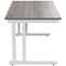 Polaris 1400mm Rectangular Desk, White Cantilever Leg, Grey Oak