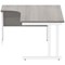 Polaris 1600mm Corner Desk, Left Hand, White Cantilever Leg, Grey Oak