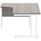 Polaris 1600mm Corner Desk, Right Hand, White Cantilever Legs, Grey Oak