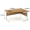Polaris 1600mm Corner Desk, Right Hand, White Cantilever Legs, Grey Oak