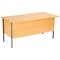 Serrion 1500mm Rectangular Desk with 3-Drawer attached Pedestals, Silver Straight Legs, Beech