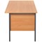 Serrion 1500mm Rectangular Desk, Silver Straight Legs, Beech
