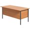 Serrion 1500mm Rectangular Desk, Silver Straight Legs, Beech
