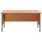 Serrion 1500mm Rectangular Desk, Silver Straight Legs, Beech