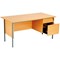 Serrion 1800mm Rectangular Desk with 2-Drawer attached Pedestals, Silver Straight Legs, Beech