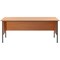 Serrion 1800mm Rectangular Desk, Silver Straight Legs, Beech