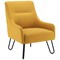 Jemini Reception Armchair, Hairpin Leg, Mustard