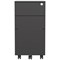 Jemini Contract Slimline Steel 3 Drawer Mobile Pedestal, Black
