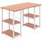 Soho Desk with Straight Shelves, 1200mm, Beech Top, White Leg