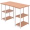 Soho Desk with Straight Shelves, 1200mm, Beech Top, White Leg