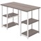 Soho Desk with Straight Shelves Grey Oak/White Leg