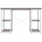 Soho Desk with Straight Shelves Grey Oak/White Leg