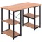 Soho Desk with Straight Shelves, 1200mm, Beech Top, Black Leg