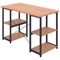 Soho Desk with Straight Shelves, 1200mm, Beech Top, Black Leg