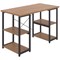 Soho Desk with Straight Shelves, 1200mm, Oak Top, Black Leg