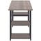 Soho Desk with Straight Shelves, 1200mm, Grey Oak Top, Black Leg
