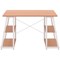 Soho Desk with Angled Shelves, 1200mm, Beech Top, White Leg