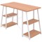 Soho Desk with Angled Shelves, 1200mm, Beech Top, White Leg