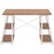 Soho Desk with Angled Shelves Oak/White Leg
