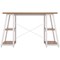 Soho Desk with Angled Shelves Oak/White Leg