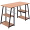 Soho Desk with Angled Shelves Beech/Black Leg