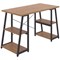 Soho Desk with Angled Shelves, 1200mm, Oak Top, Black Leg