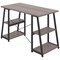 Soho Desk with Angled Shelves, 1200mm, Grey Oak Top, Black Leg