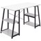 Soho Desk with Angled Shelves White/Black Leg