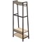 Coat Stand H1690mm with Rail 3 Shelves Oak/Brown Metal
