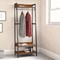 Coat Stand H1690 with Rail 3 Shelves Walnut/Brown Metal