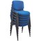 First Ultra Multipurpose Black Frame Stacking Chair, Blue