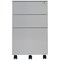 First 3 Drawer Steel Under Desk Pedestal, Silver