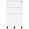 First 3 Drawer Steel Under Desk Pedestal, White