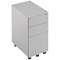 First 3 Drawer Slimline Steel Under Desk Pedestal, Silver