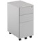First 3 Drawer Slimline Steel Under Desk Pedestal, Silver