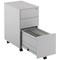 First 3 Drawer Slimline Steel Under Desk Pedestal, Silver