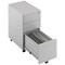 First 3 Drawer Slimline Steel Under Desk Pedestal, Silver
