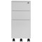 First 3 Drawer Slimline Steel Under Desk Pedestal, White