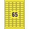 Avery Laser High Visibility Mini Removable Label 38x21mm 65 Per A4 Sheet Neon Yellow (Pack 1625 Labels) L7651Y-25