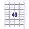Avery Laser Label 45.7x25.4mm 40 Per A4 Sheet Crystal Clear (Pack 1000 Labels) L7781-25