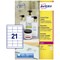 Avery Laser Label 63.5x38.1mm 21 Per A4 Sheet Crystal Clear (Pack 525 Labels) L7782-25