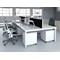 Impulse Bench Desk Screen, 1600mm Wide, Black with White Frame