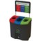 Meridian Triple Mixed Plastics Cardboard Mixed Recycling Bin, 87L, Multicoloured