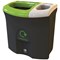 Meridian Double Mixed Recycling and General Waste Recycling Bin, 87L, Multicoloured