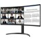 LG 34in Monitor Ultrawide QHD With HDMI DP+ USB-C Height Adjust Stand