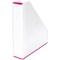 Leitz Wow Plastic Magazine File, White & Pink