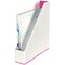 Leitz Wow Plastic Magazine File, White & Pink
