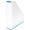Leitz Wow Plastic Magazine File, White & Blue