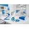Leitz Wow Plastic Magazine File, White & Blue