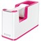 Leitz Wow Tape Dispenser and 1 Tape Roll, Takes 19mm x 33m Tape, White and Pink